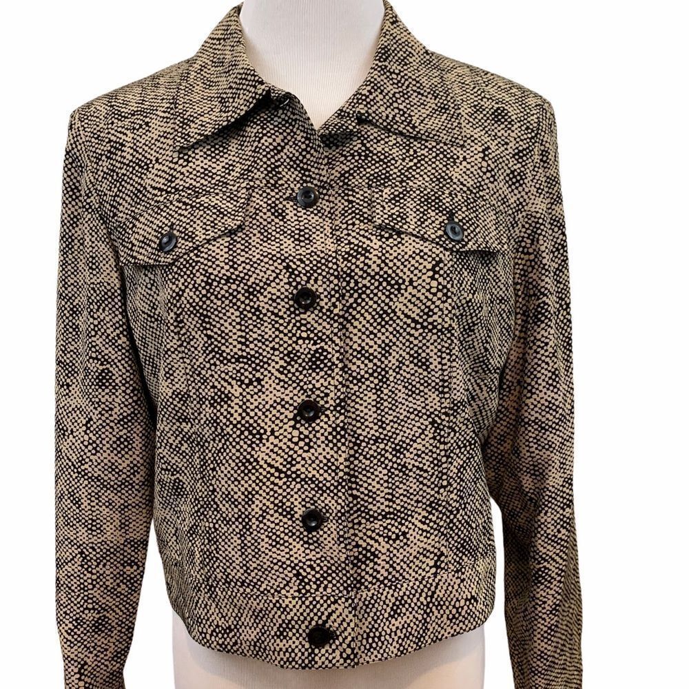 Maggy L silk Printed Boxy Fit Button Up Jacket